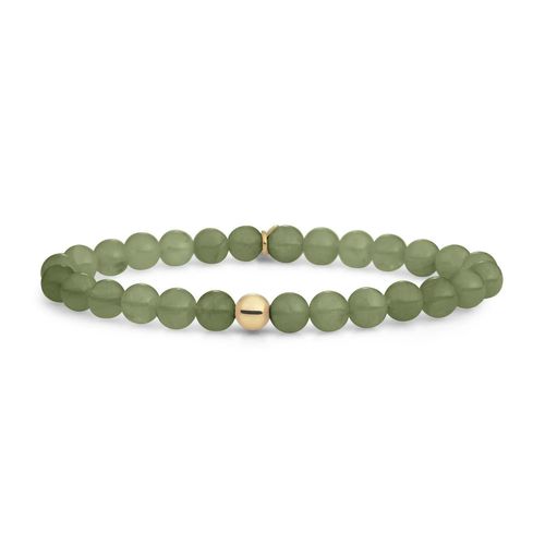 Bracelet Sparkling Jewels Saturne Large Lime Jade Argent Plaqué Or