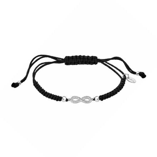 Bracelet Lotus Silver Infini Cordon Noir