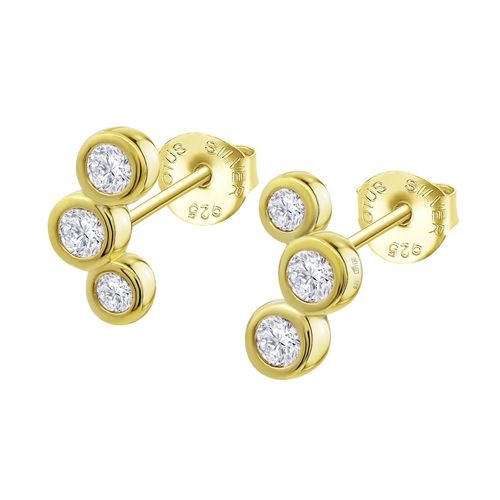 Boucles D'oreilles Trilogie Oxydes Argent Doré Lotus Silver