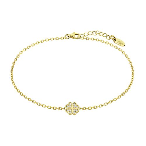 Bracelet Lotus Silver Trèfle Oxydes Argent Doré