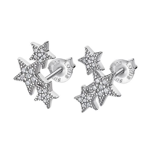 Boucles D'oreilles Lotus Silver Étoiles Oxydes