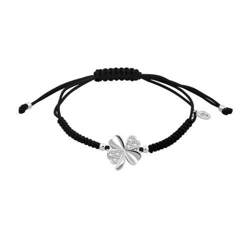 Bracelet Lotus Silver Cordon Trèfle Argent Oxydes