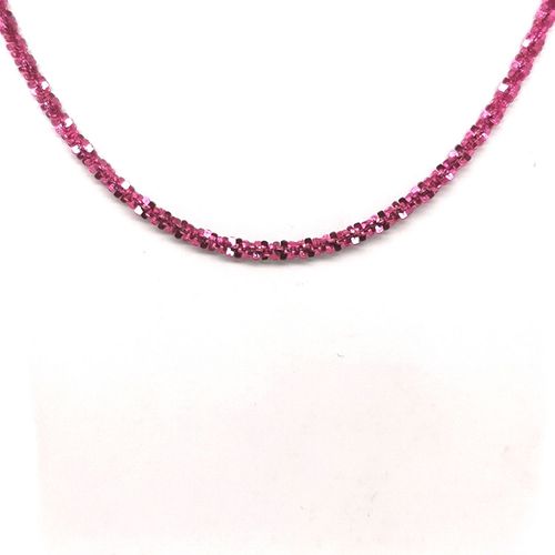 Collier Sautoir Elden Argent 1 Rang Rose Magenta Collection Catch The Rainbow