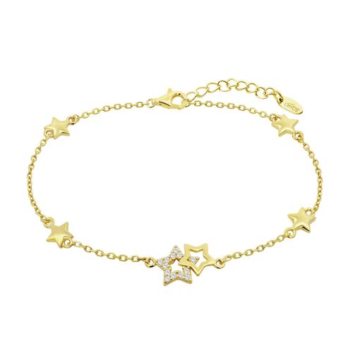Bracelet Lotus Silver Argent Doré Étoiles Oxydes