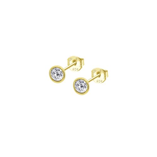 Boucles D'oreilles Argent Doré Oxyde Lotus Silver