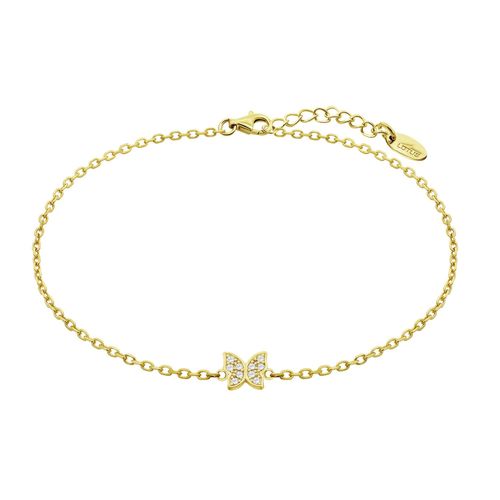 Bracelet Lotus Silver Papillon Oxydes Argent Doré