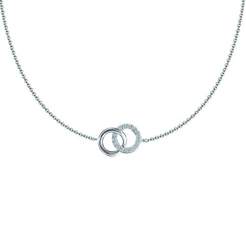 Collier Agatha Rondou Argent Anneaux Entrelacés