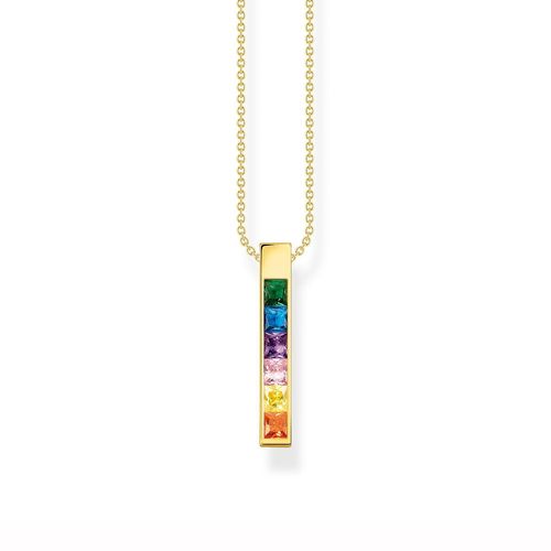 Collier Thomas Sabo Argent Doré Oxydes Arc-En-Ciel