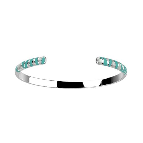 Bracelet Jonc Les Cadettes Tigre Laque Verte/Grise