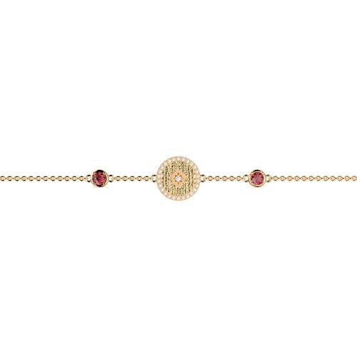 Bracelet Souple Les Cadettes Birthstones Janvier Rouge Grenat