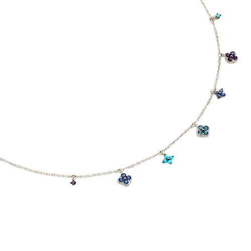 Collier Agatha Beloved Argent Pampilles Multicolores