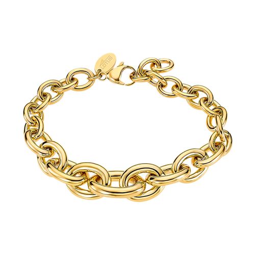 Bracelet Lotus Style Acier Doré Mailles Rondes