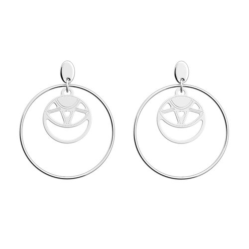 Boucles D'oreilles Les Georgettes Soleil Argentées 16/32mm