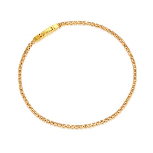 Bracelet Sif Jakobs Ellera Argent Plaqué Or Oxydes De Zirconium Champagne 17 Cm