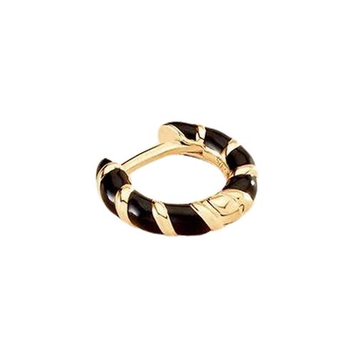 Piercing Créole Agatha Sesha Argent Doré Émail Noir