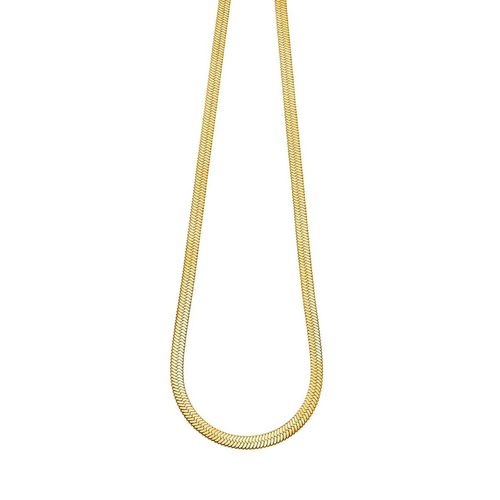 Collier Lotus Style Maille Miroir Acier Doré