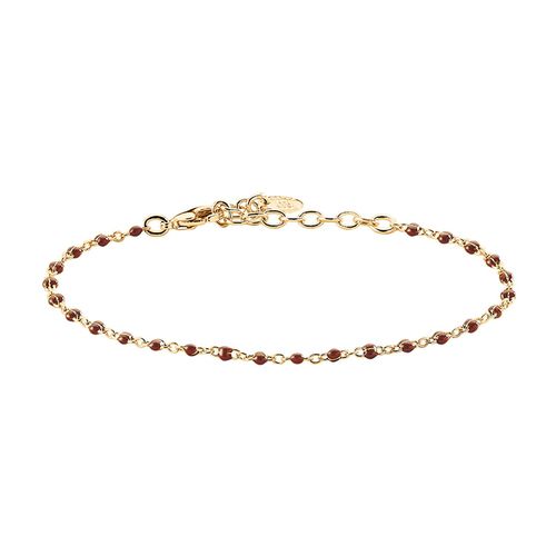 Bracelet Agatha Smarty Laiton Doré Émail Bordeaux