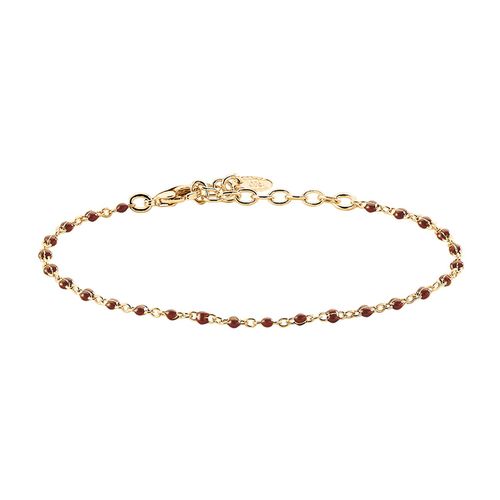 Bracelet Agatha Smarty Laiton Doré Émail Bordeaux