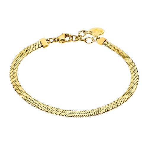 Bracelet Lotus Style Maille Miroir Acier Doré