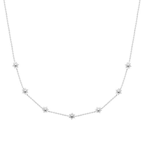 Collier Brillaxis Argent Rhodié Soleil