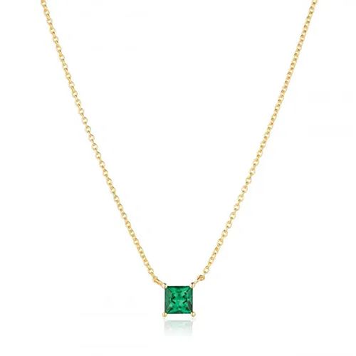 Collier Sif Jakobs Ellera Quadrato Doré Oxyde Vert