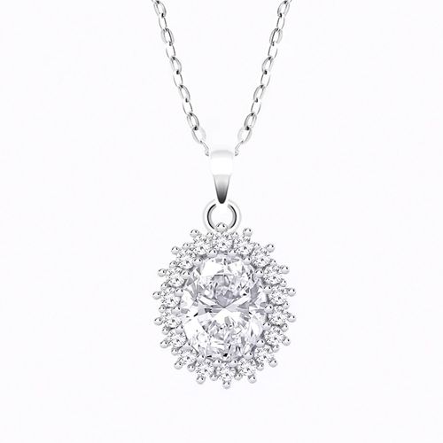 Collier Lotus Silver Marguerite Oxydes Blancs