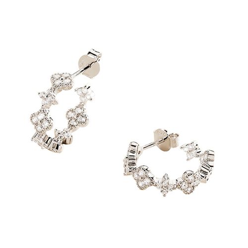 Créoles Agatha Beloved Fleurs Argent