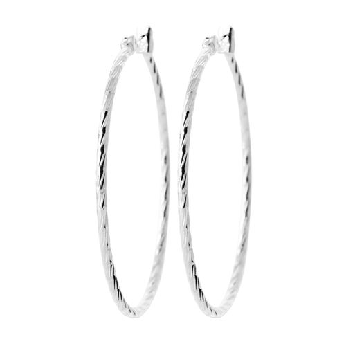 Créoles Brillaxis Argent Rhodié 40mm