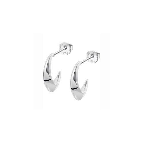Boucles D'oreilles Lotus Silver Demi-Créole Argent
