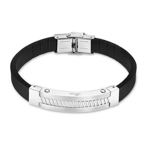 Bracelet Homme Lotus Style Acier Et Silicone