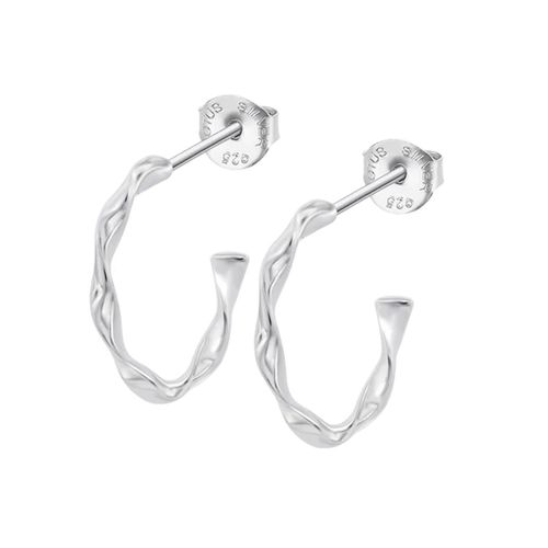 Créoles Lotus Silver Torsadées Argent