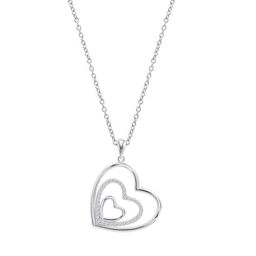Collier Lotus Silver Triple Coeur Argent