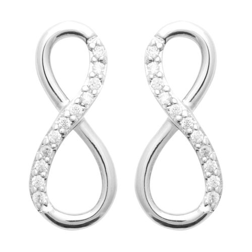Boucles D'oreilles Brillaxis Argent Rhodié Oz Infini