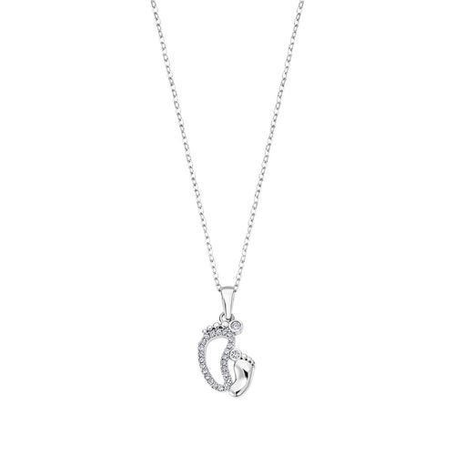 Collier Lotus Silver Footprint Argent