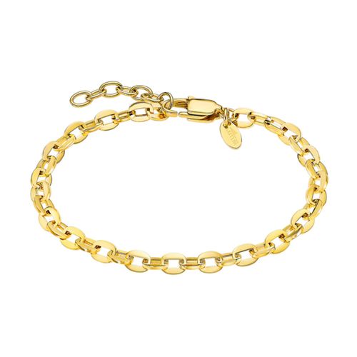 Bracelet Lotus Style Maille Forçat Acier Doré