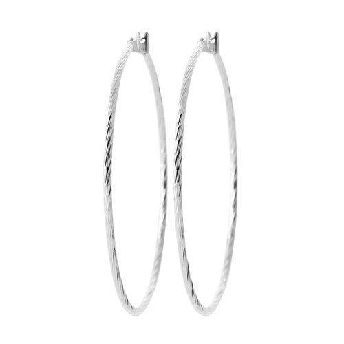 Créoles Brillaxis Argent Rhodié 50mm