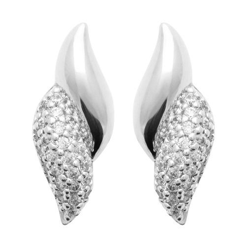 Puces D'oreilles Brillaxis Argent Rhodié Oxydes