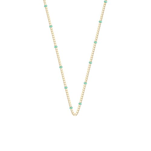 Collier Les Cadettes Chaîne Bille Laque Vert D'eau