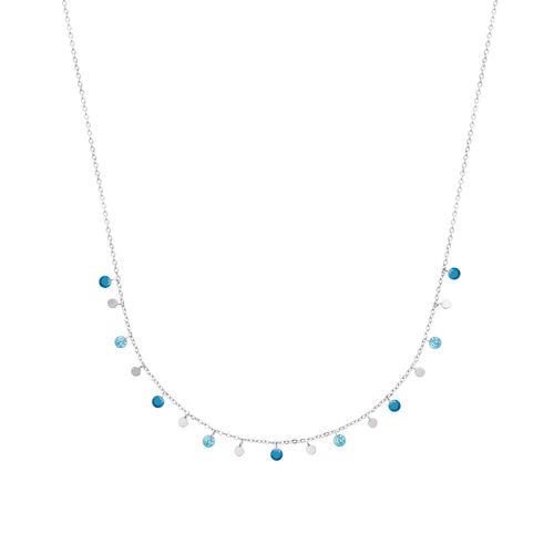 Collier Brillaxis Argent Pampilles Bleues