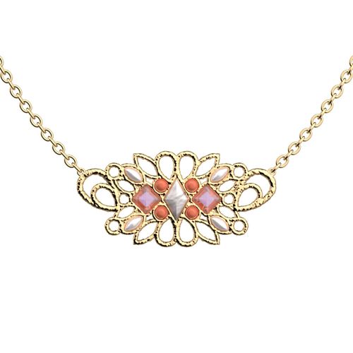 Collier Les Georgettes Collection Rosace Dorée Nacre