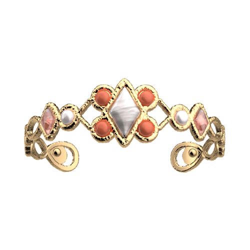 Bracelet Jonc Les Georgettes Collection Rosace 14 Mm Doré