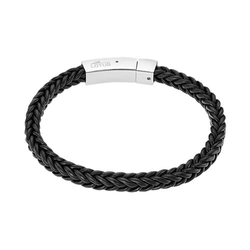 Bracelet Homme Lotus Style Men In Black Cuir Noir