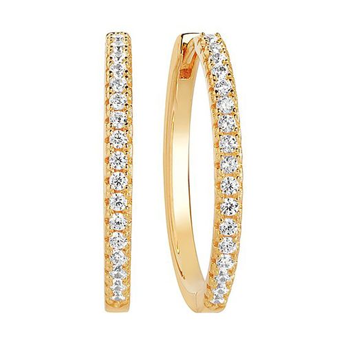 Créoles Sif Jakobs Ellera Grand Modèle Argent Sterling 925 Plaqué Or Jaune 18k