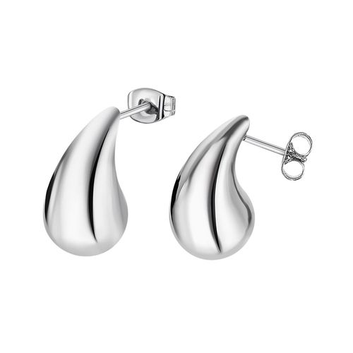 Boucles D'oreilles Goutte Lotus Style Acier Inoxydable