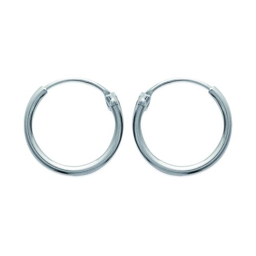 Créoles Brillaxis Argent Rhodié 14mm