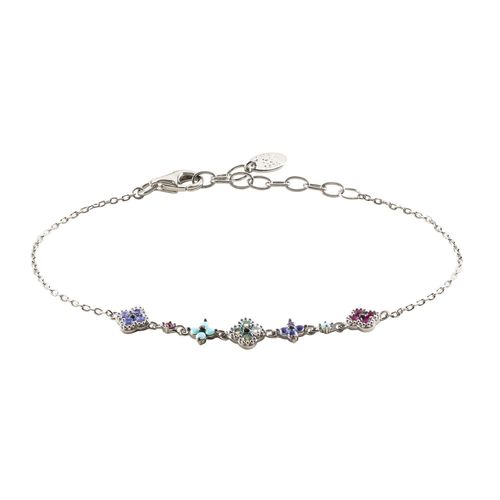 Bracelet Agatha Beloved En Argent Rangée Fleurs