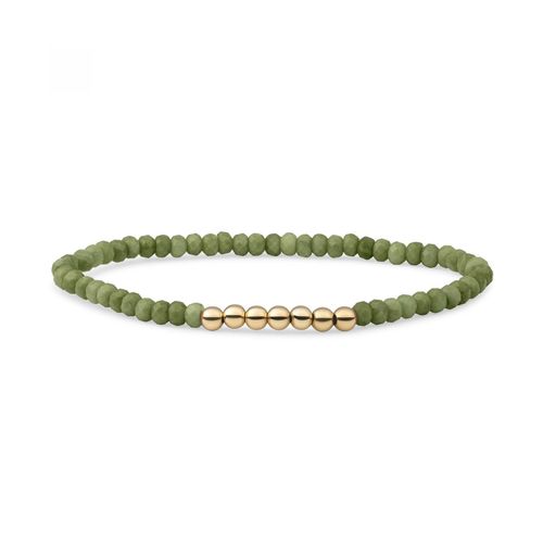 Bracelet Sparkling Jewels Lime Jade Reverse Universe Argent Plaqué Or