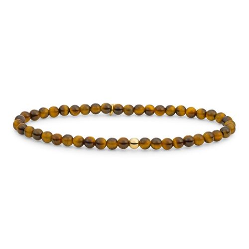 Bracelet Sparkling Jewels Saturne Small Oeil De Tigre Argent Plaqué Or