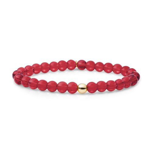 Bracelet Sparkling Jewels Saturne Large Quartz Fushia Argent Plaqué Or