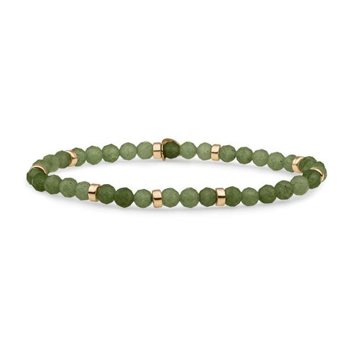 Bracelet Sparkling Jewels Interstellaire Rond Lime Jade Argent Plaqué Or